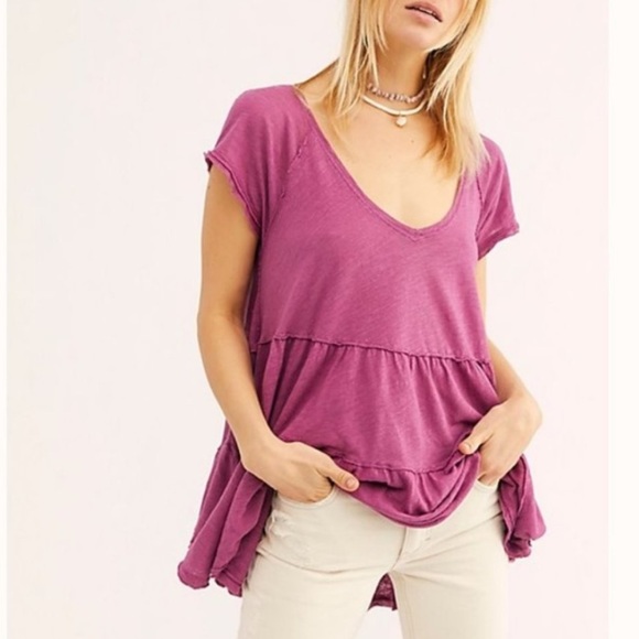 Free People Tops - Free People We The Free Sunshine In The Rain Tee in Purple